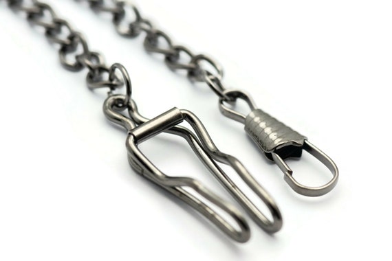 Gunmetal Pocket Watch Chain, Pocket Watch Accessories, Pocket