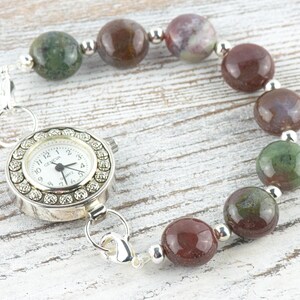 Fancy Jasper Puffs Interchangeable Stretch Beaded Watch Band • Medical ID Bracelet • Single Strand • Handmade Gemstone Jewelry image 7