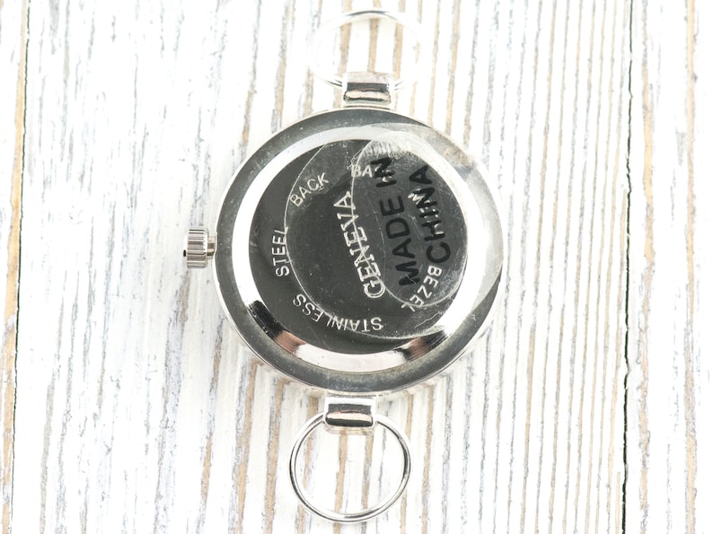 Orologio rotondo con quadrante bianco e finitura argentata a forma di dente di leone • Orologio fai da te con perline • Creazione di gioielli • Analogico • Anelli e batteria inclusi immagine 2