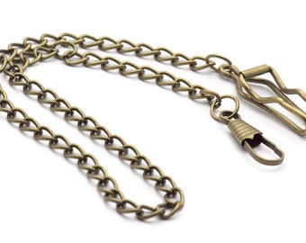 Bronze Pocket Watch Chain, Pocket Watch Accessories, Pocket Chain