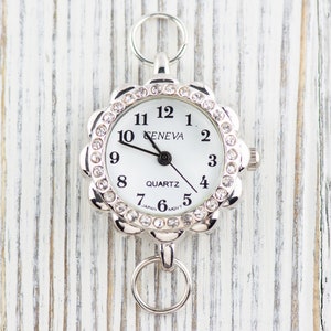 Flower Watch Face, Rhinestone Watch Face, Round Watch Face, Beading Watch Head, Battery Included
