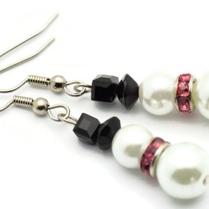 Snowman Earrings, White Snowmen, Surgical Steel, Snow Woman, Winter Jewelry, Pink Scarf, Holiday Earrings, Christmas Earrings, Snow Love image 4