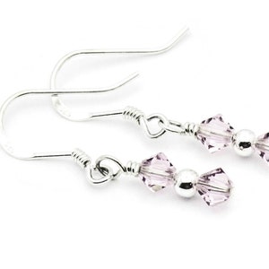 June Alexandrite Swarovski Crystal Birth Month Sterling Silver Drop Earrings