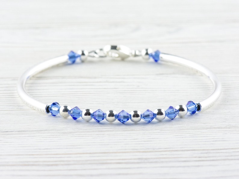 September Birthstone, Sapphire Birthstone Bracelet, Birth Month Bracelet, Birth Stone Bracelet, September Bracelet Gift image 1