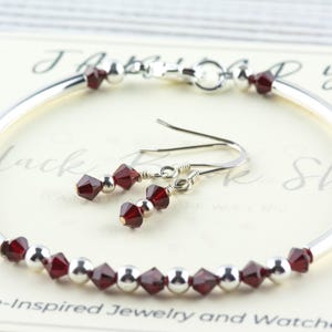 January Birthstone, Garnet Birthstone Bracelet, Birth Month Bracelet, January Bracelet Gift, Birth Stone Bracelet image 3