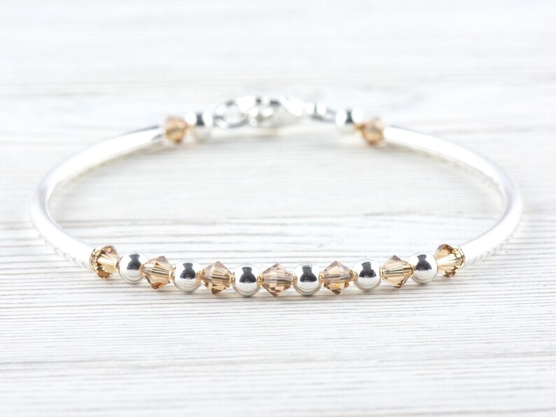 November Birthstone, Topaz Birthstone Bracelet, Birth Month Bracelet, Birth Stone Bracelet, November Bracelet Gift image 1