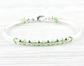 August Birthstone, Peridot Birthstone Bracelet, Birth Month Bracelet, Birth Stone Bracelet, August Bracelet Gift