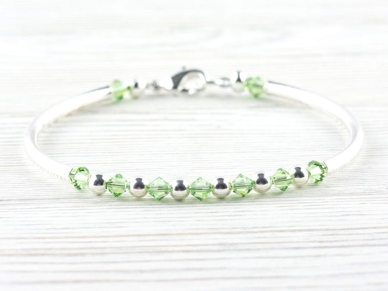 Geboortesteen augustus, armband peridot, armband geboortemaand, armband geboortemaand, armband geboortesteen, cadeau armband augustus afbeelding 1