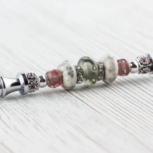 Purple Haze Glass Beaded Silver Letter Opener • Paper Knife • Desk Accessory image 4