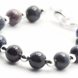 Dumortierit töjbart utbytbart armband • Armband för medicinskt ID • Klockarmband • Töjbart klockarmband bild 5