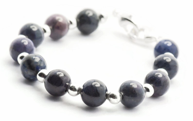 Dumortierit töjbart utbytbart armband • Armband för medicinskt ID • Klockarmband • Töjbart klockarmband bild 5