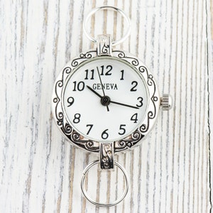 White Watch Face, Round Watch Face, Wrist Watch Face, Silver Watch Face, Ladies Watch Face, Beading Watch Face