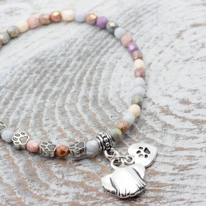 I Love My Dog Charm Stretch Bracelet, Dog Lover Gift, Pet Jewelry, Paw Print image 5