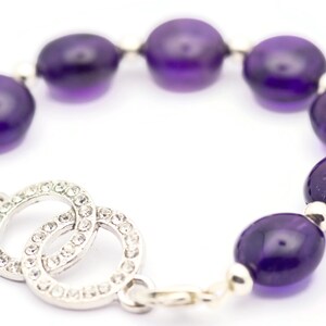 Dubbelcirkelformad strassbesatt stretchbandskoppling • Armbandsfokus bild 4