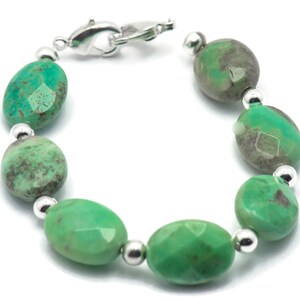Faceted Green Opal Stretchy Interchangeable Watch Band • Medical ID Bracelet • Bracelet Watch Band • Stretch Watch Band image 2