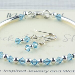 Pulsera con piedra de nacimiento de marzo, pulsera con piedra de nacimiento de aguamarina, pulsera con piedra de nacimiento, pulsera con piedra de nacimiento, regalo de pulsera de marzo imagen 3