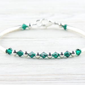 May Birthstone, Emerald Birthstone Bracelet, Birth Month Bracelet, Birth Stone Bracelet, May Bracelet Gift