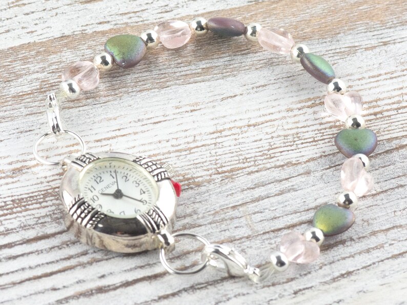Purple Heart Mix Interchangeable Stretch Beaded Watch Band • Medical ID Bracelet • Single Strand • Handmade Jewelry image 7