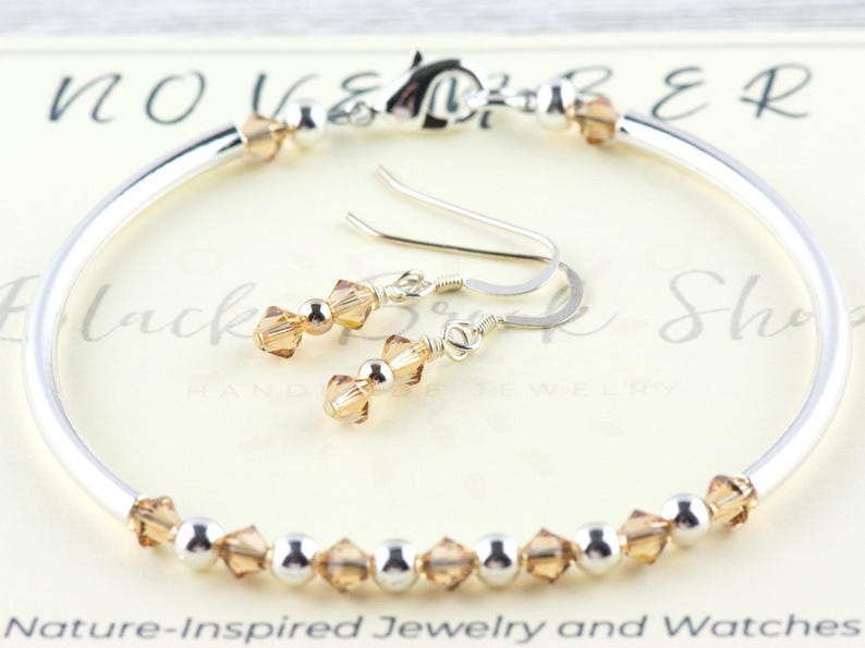 November Birthstone, Topaz Birthstone Bracelet, Birth Month Bracelet, Birth Stone Bracelet, November Bracelet Gift image 3
