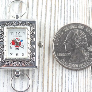 Santa Claus Watch Face | Square Watch Face | Holiday Watch Face | Wrist Watch Face | Beading Watch Face | Women's Silver Watch Face image 4