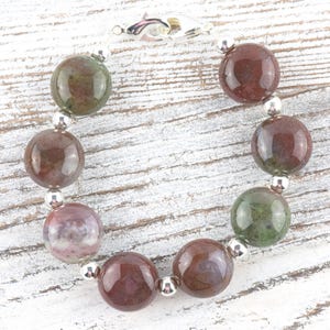 Fancy Jasper Puffs Interchangeable Stretch Beaded Watch Band • Medical ID Bracelet • Single Strand • Handmade Gemstone Jewelry image 1