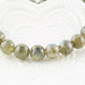 Labradorite Stretch Beaded Watch Band, Medical Alert Bracelet, Single Strand, Interchangeable, Handmade Jewelry imagem 5