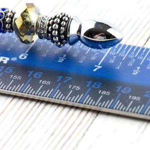 Blau Shale Glass Perlen Silber Brieföffner • Brieföffner • Schreibtischzubehör Bild 7