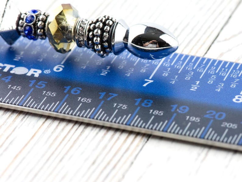 Blau Shale Glass Perlen Silber Brieföffner • Brieföffner • Schreibtischzubehör Bild 7