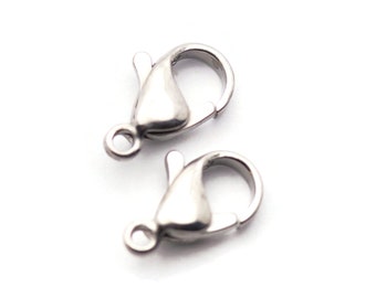 Lobster Claw Clasp, Stainless Steel, Clasp Upgrade, Replacement Clasp, Stretch Band Clasp, 12mm clasp, PAIR