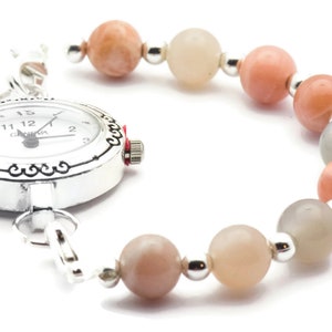 Sunstone Stretch Interchangeable Beaded Bracelet Watch Band • Medical ID Bracelet • Bracelet Watch Band image 4