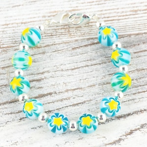 Bracelet de montre interchangeable en verre perlé extensible jaune Starburst • Bracelet d'identification médicale • Un brin • Bijoux faits main image 1