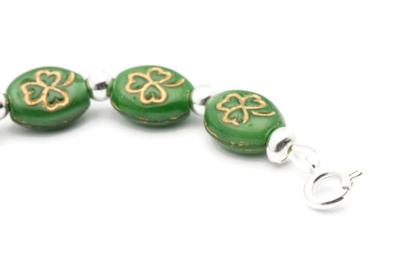 Green Clover Bracelet Watch Band • Interchangeable Band • Stretch Watch Band • Medical ID Bracelet image 5