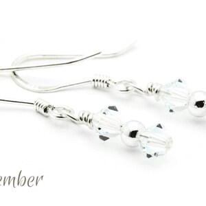 December Light Azore Swarovski Crystal Birth Month Sterling Silver Drop Earrings