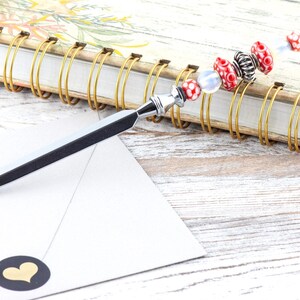 Ouvre-lettre argenté avec perles de verre Pique-nique dans le parc • Coupe-papier • Accessoire de bureau image 2