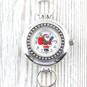 Esfera de reloj de Papá Noel, esfera redonda blanca, joyería festiva imagen 1