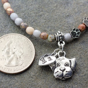 I Love My Dog Charm Stretch Bracelet, Dog Lover Gift, Pet Jewelry, Paw Print image 4