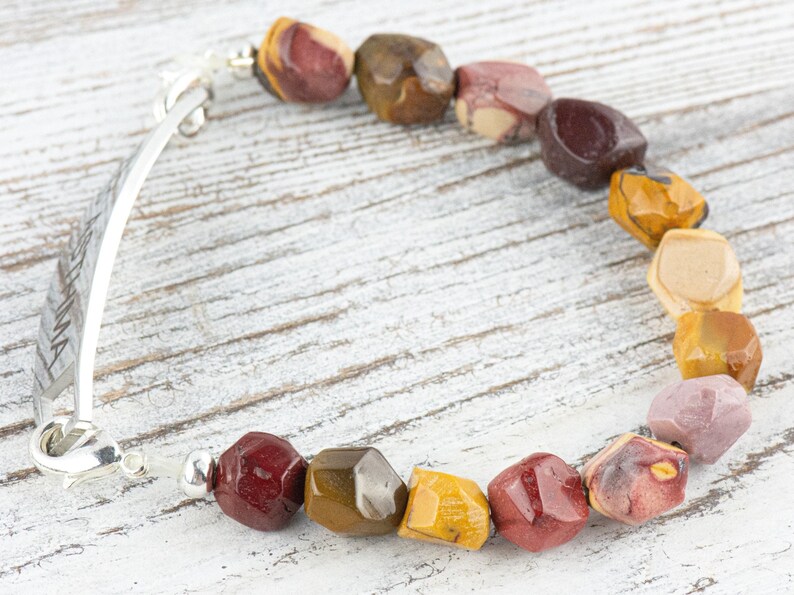 Mookaite Jasper Nugget Interchangeable Stretch Beaded Watch Band • Medical ID Bracelet • Single Strand • Handmade Gemstone Jewelry image 7