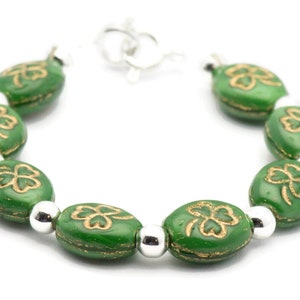 Green Clover Bracelet Watch Band • Interchangeable Band • Stretch Watch Band • Medical ID Bracelet image 2