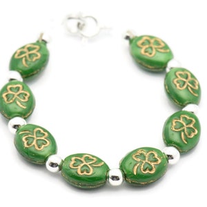 Green Clover Bracelet Watch Band • Interchangeable Band • Stretch Watch Band • Medical ID Bracelet image 3