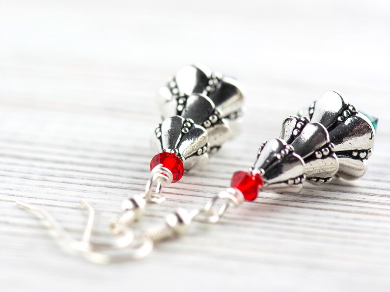 Christmas Tree Earrings, Handmade Earrings, Swarovski Crystal, Holiday Jewelry image 3
