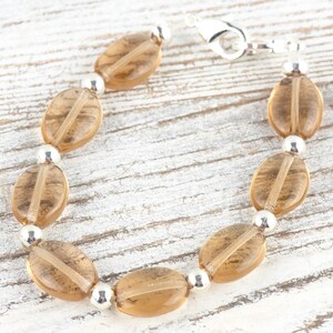 Topaz Glass Interchangeable Stretch Beaded Watch Band • Medical ID Bracelet • Single Strand • Handmade Jewelry image 2
