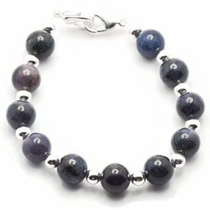 Dumortierit töjbart utbytbart armband • Armband för medicinskt ID • Klockarmband • Töjbart klockarmband bild 1