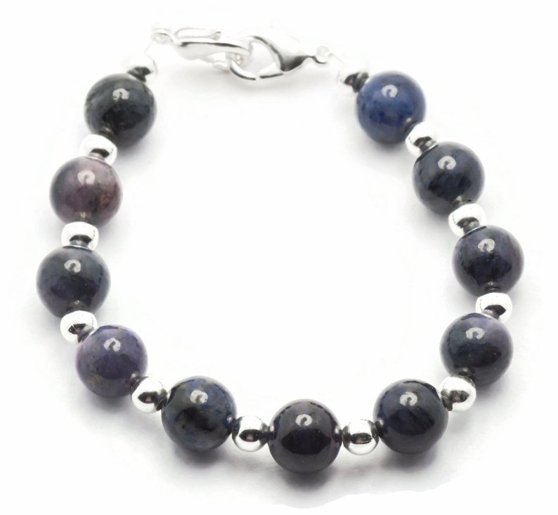 Dumortierit töjbart utbytbart armband • Armband för medicinskt ID • Klockarmband • Töjbart klockarmband bild 1