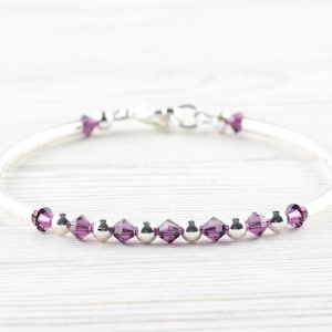 February Birthstone, Amethyst Birthstone Bracelet, Birth Month Bracelet, Birth Stone Bracelet, February Bracelet Gift