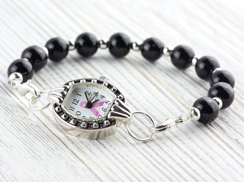 Orologio quadrato con quadrante argentato e nastro rosa • Quadrante bianco • Orologio fai da te con perline • Creazione di gioielli • Analogico • Anelli e batteria inclusi immagine 5