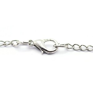 Körsbärstryck porslin, Silverfärgat fickurshalsband, Kedjehalsband, Långt halsband, Medaljonghalsband bild 6