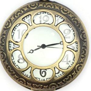 Sun and Moon, Jumbo Pocket Watch, Antique Bronze, Watch Necklace, Long Necklace Watch, Bronze Pocket Watch, Ladies Pocket Watch