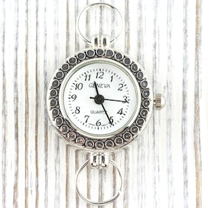 Round Watch Face, Silver Watch Face, Beading Watch Face, Jewelry Watch Face, Watch Head, Battery Included