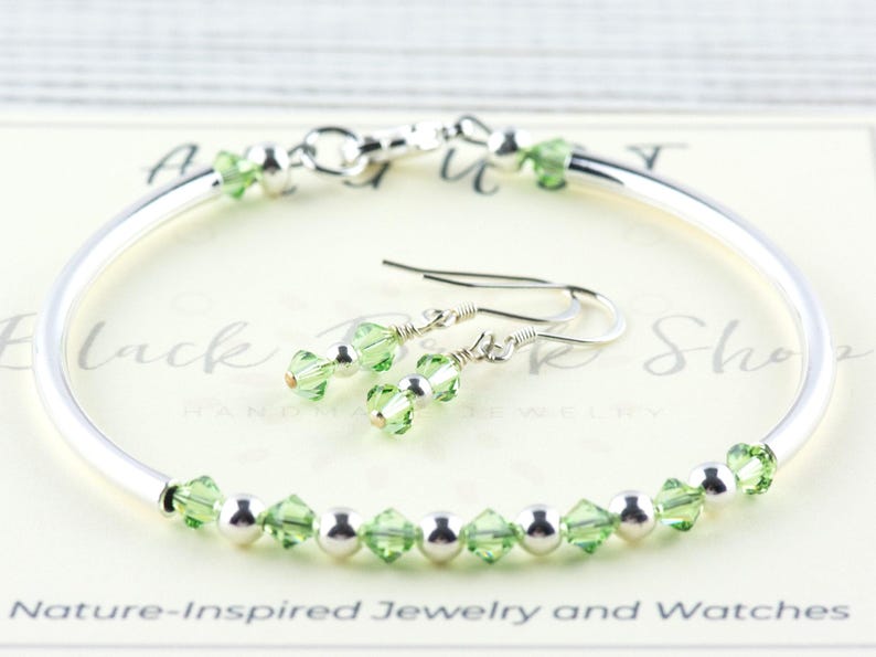 Geboortesteen augustus, armband peridot, armband geboortemaand, armband geboortemaand, armband geboortesteen, cadeau armband augustus afbeelding 3