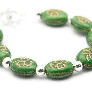 Green Clover Bracelet Watch Band • Interchangeable Band • Stretch Watch Band • Medical ID Bracelet image 1
